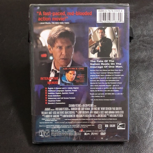 Air Force One, Harrison Ford (DVD, 1998) Brand New, Factory Sealed - Picture 2 of 7